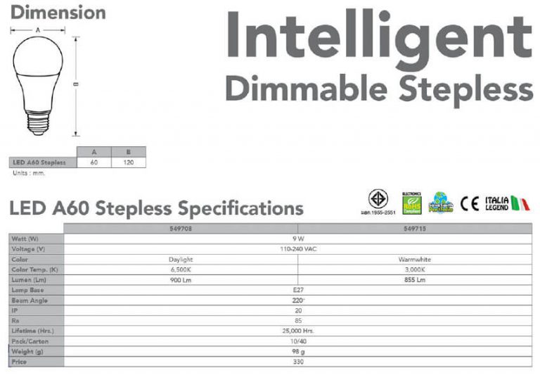 EVE LIGHTING Spec LED A60 Stepless