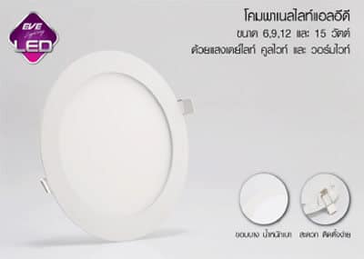 Downlight Panel Slim Panel light LED 6w 9w 12w 15w-eve