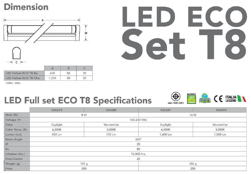Spec LED Full Set ECO-8w-16w-eve