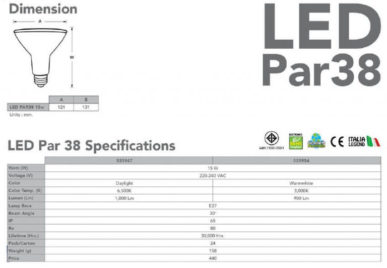 Spec LED Par 38-eve