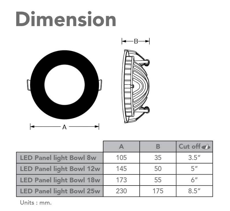 LED Panellight Bowl Circle Black-04