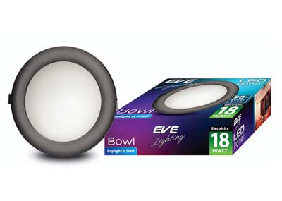 โคมพาแนลไลท์แอลอีดี Bowl หน้ากลม ขอบดำ LED Panellight Bowl Circle Black