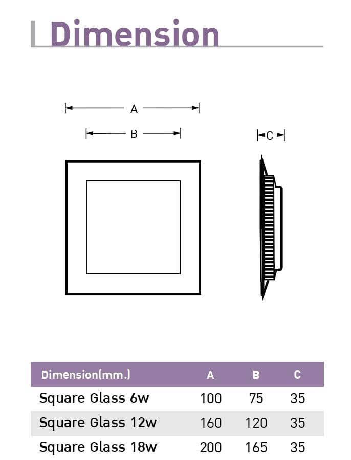 LED Downlight Messi Square Milky 6W 12W 18W-smo-1