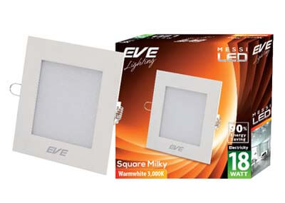 LED Downlight Messi Square Milky 6W 12W 18W-smo